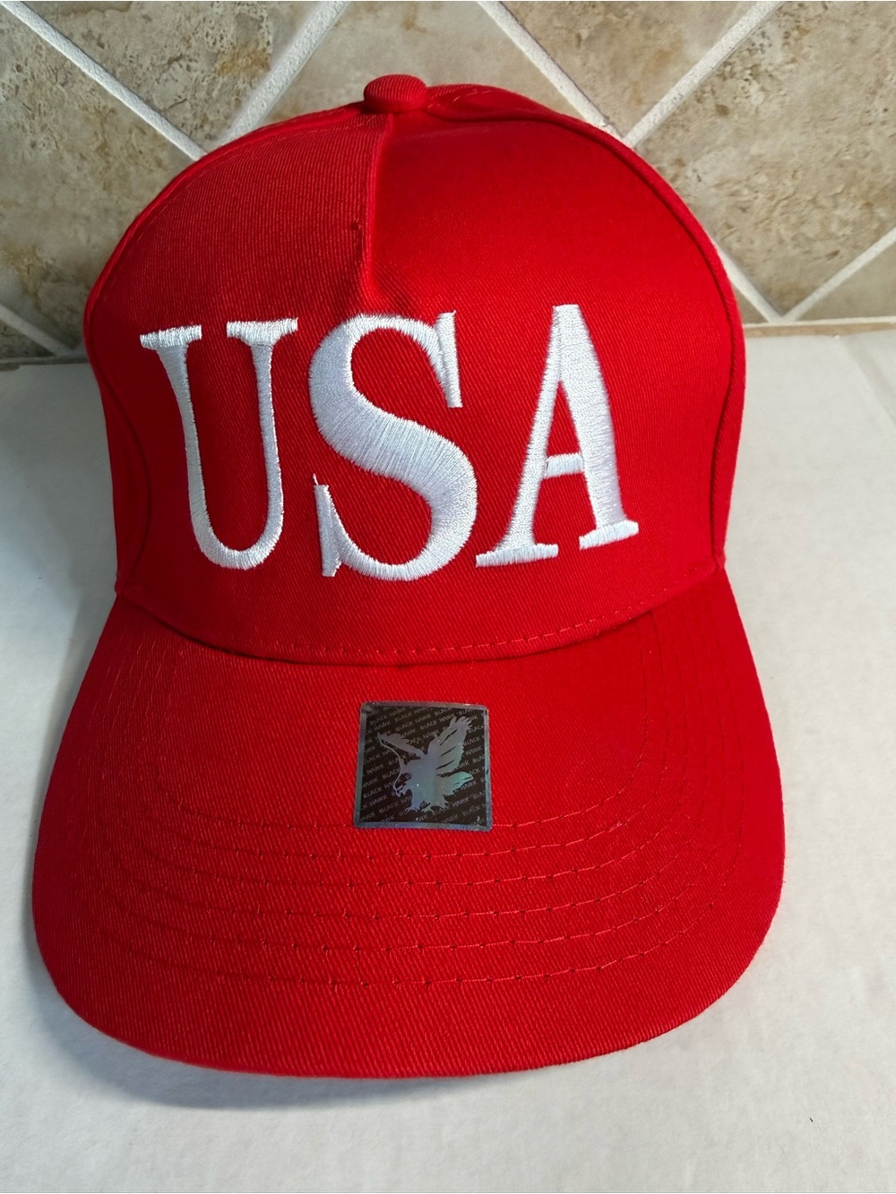 Black Hawk USA 45 Trump Baseball Cap Red White Embroidered Flag Adjustable Hat.